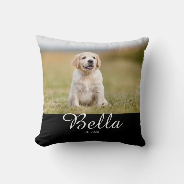 Pet Established Photo Throw Pillow (Front)
