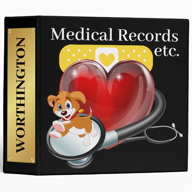 Pet, etc. Medical Records Binder - See Back (Front/Spine)