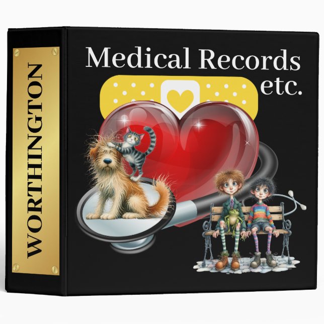 Pet, etc. Medical Records Binder - See Back (Front/Spine)