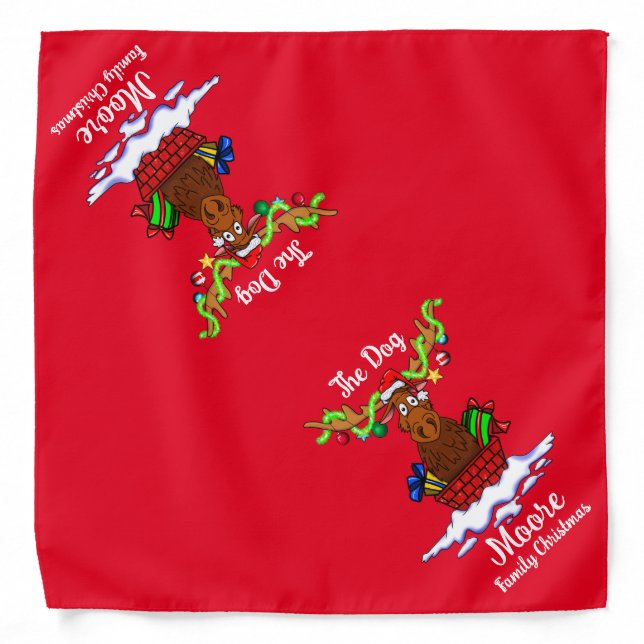 Pet Family Christmas Fun Personalized Bandana (Front)