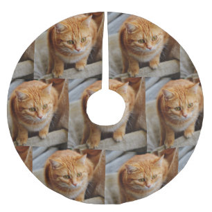 Pet Family Photo Customize Christmas Holiday Brushed Polyester Tree Skirt