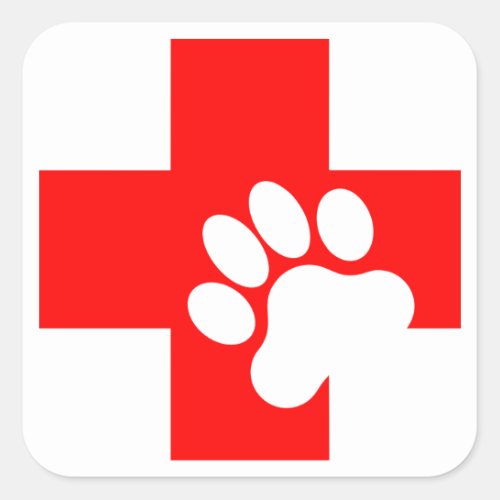 Pet First Aid Decals Square Sticker