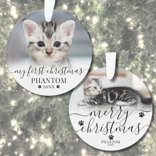 Pet First Christmas Photo Ornament