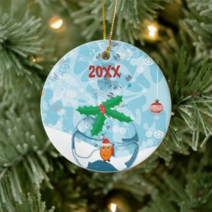 Pet Fish Christmas Couples Photo Ornament