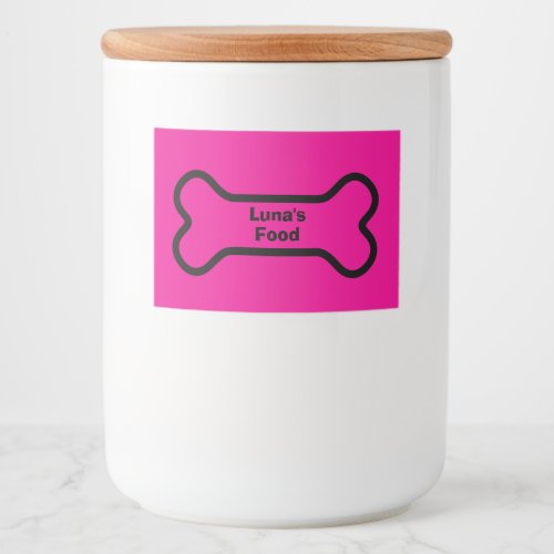 Pet Food Storage Label With Customizable Name