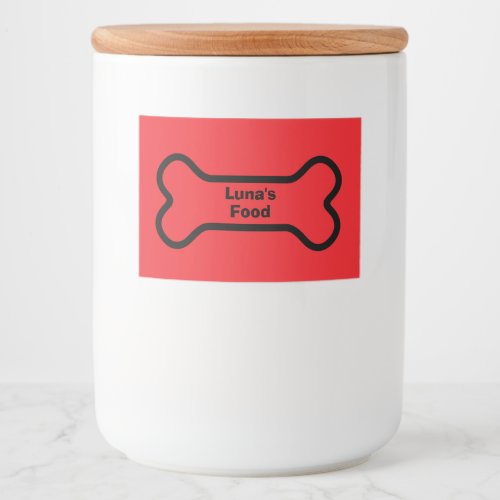 Pet Food Storage Label With Customizable Name