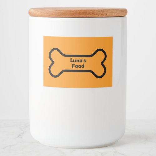 Pet Food Storage Label With Customizable Name