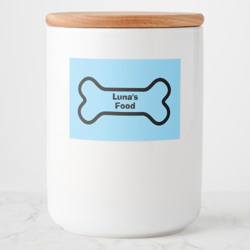 Pet Food Storage Label With Customizable Name