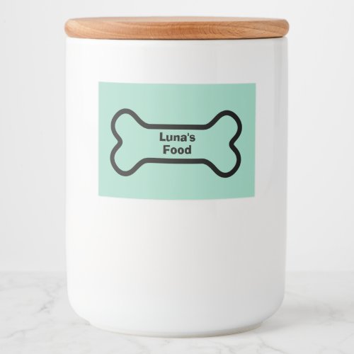 Pet Food Storage Label With Customizable Name