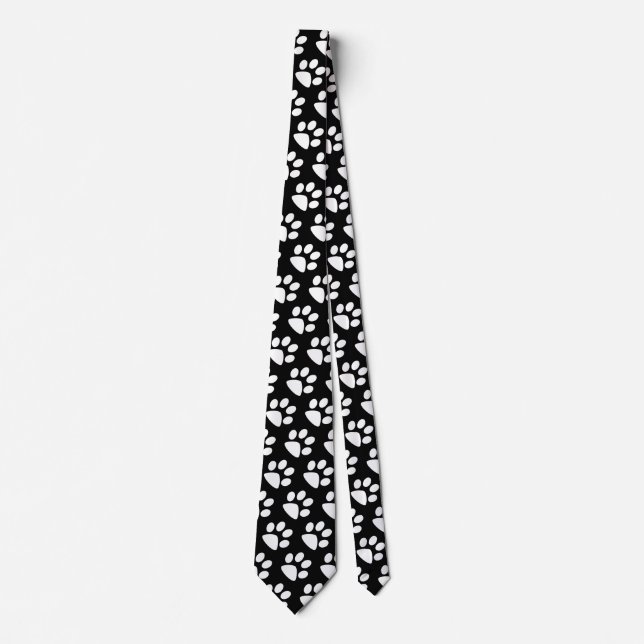Pet foot print. CUSTOMAZE Printed Background Colo Tie (Front)