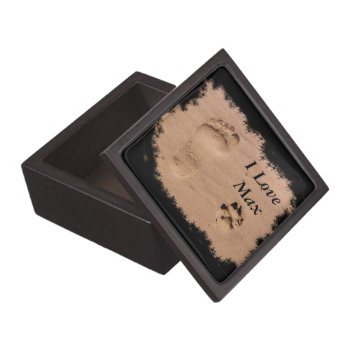 Pet & Footprint In The Sand Jewelry Box by Paws_At_Peace at Zazzle