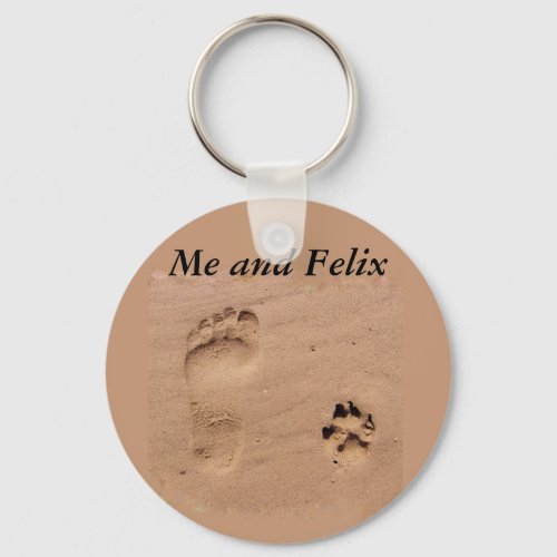 Pet  Footprint in the Sand Keychain