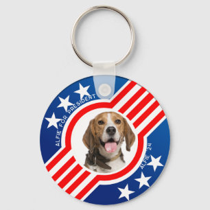 Pet for President Dog Photo USA Election 2024 Keychain