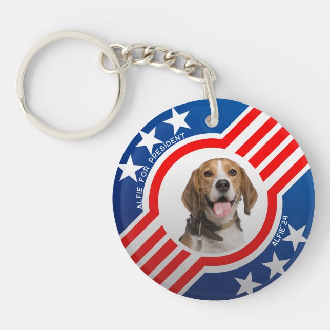 Pet for President Photo Election 2024 Personalized Keychain (Front)