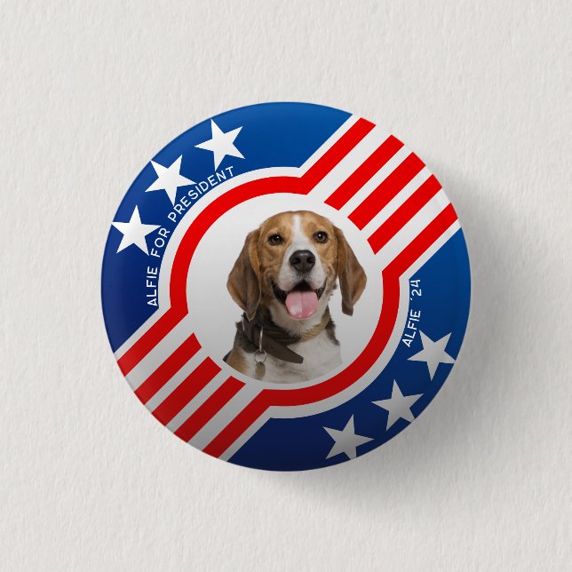 Pet for President Photo Elections Personalized Button (Front)