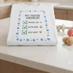 Pet foster checklist blue paw print T-Shirt