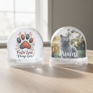 Pet Foster Love Change Lives Cat Mom Snow Globe