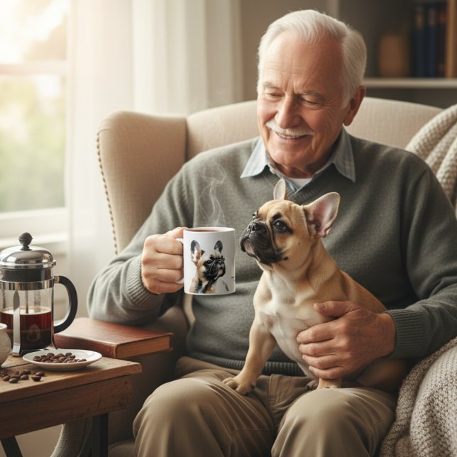 Pet French Bull Watercolor Personalize Coffee Mug (Creator Uploaded)