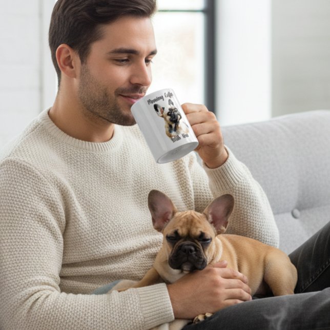 Pet French Bull Watercolor Personalize Mug (Creator Uploaded)