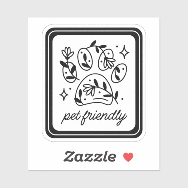 Pet friendly dog area store sticker (Sheet)