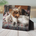 Pet Friends Best Friends Forever BFF Besties Photo Plaque<br><div class="desc">Do you have pets that are best friends? Celebrate the BEST FRIENDS FOREVER with this modern hand lettered brush script photo plaque showcasing a favorite photo of your fur babies as well as their names. Easy to customize, this will be a great gift for any cat mom, dog dad, or...</div>