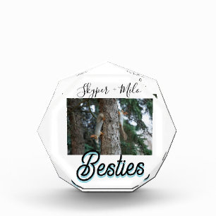Pet friends besties add name pet photo animal love acrylic award