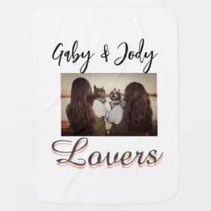 Pet friends besties add name pet photo animal love baby blanket