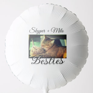 Pet friends besties add name pet photo animal love balloon