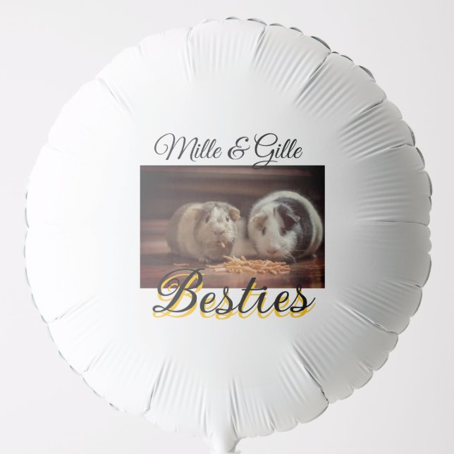 Pet friends besties add name pet photo animal love balloon (Front)