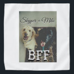 Pet friends besties add name pet photo animal love bandana<br><div class="desc">Animal lover design</div>