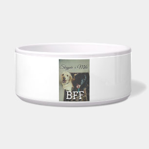 Pet friends besties add name pet photo animal love bowl