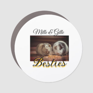 Pet friends besties add name pet photo animal love car magnet