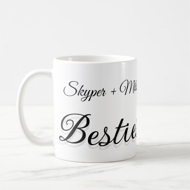 Pet friends besties add name pet photo animal love coffee mug (Left)