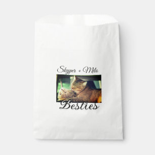 Pet friends besties add name pet photo animal love favor bag