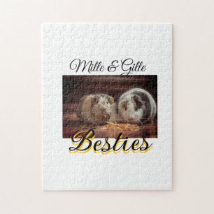 Pet friends besties add name pet photo animal love jigsaw puzzle