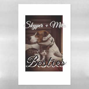 Pet friends besties add name pet photo animal love magnetic dry erase sheet