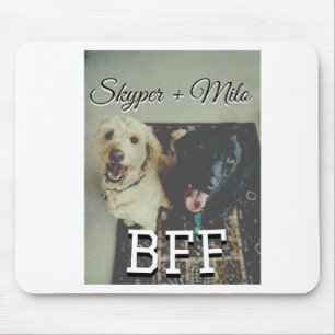 Pet friends besties add name pet photo animal love mouse pad