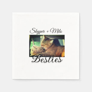 Pet friends besties add name pet photo animal love napkins