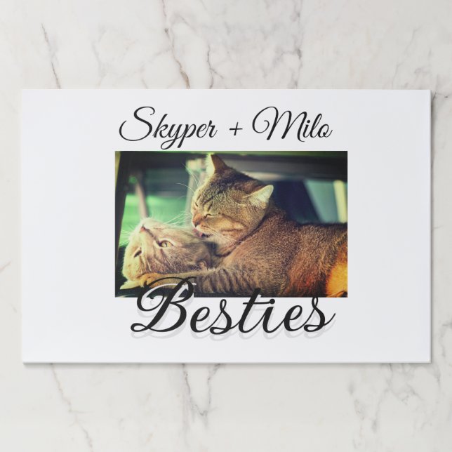 Pet friends besties add name pet photo animal love paper pad (Front)
