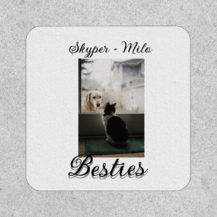 Pet friends besties add name pet photo animal love patch
