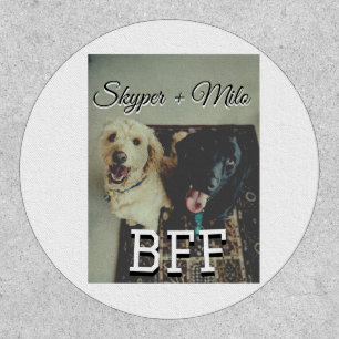 Pet friends besties add name pet photo animal love patch
