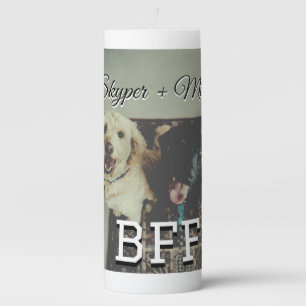 Pet friends besties add name pet photo animal love pillar candle