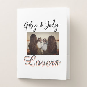 Pet friends besties add name pet photo animal love pocket folder