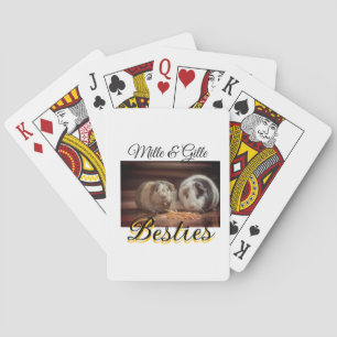 Pet friends besties add name pet photo animal love poker cards