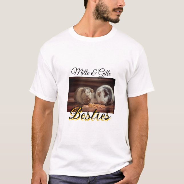 Pet friends besties add name pet photo animal love T-Shirt (Front)