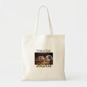 Pet friends besties add name pet photo animal love tote bag
