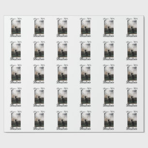 Pet friends besties add name pet photo animal love wrapping paper