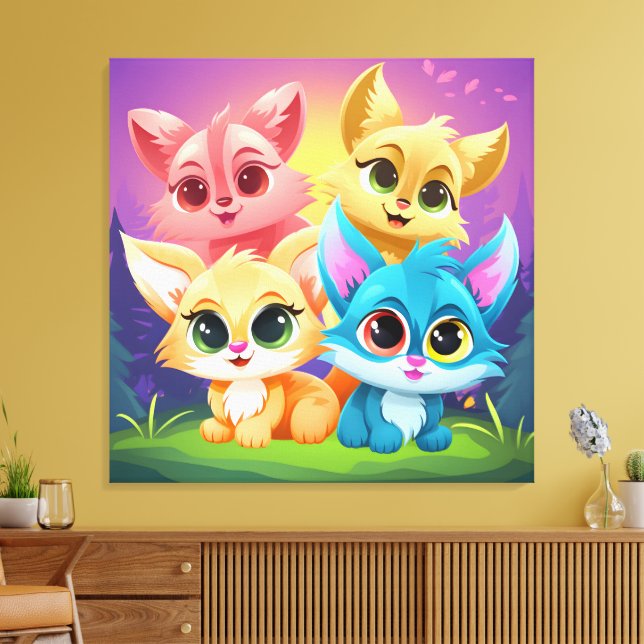 pet friends canvas print (Insitu(LivingRoom))