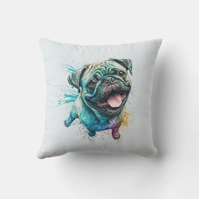 Pet Friends Dog Dad Cat Mom Gift BFF Besties Photo Throw Pillow (Back)