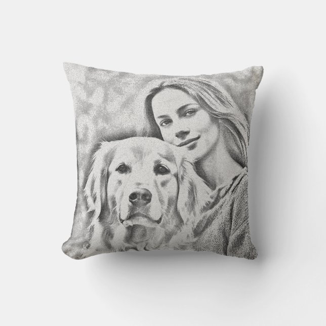 Pet Friends Dog Mom Gift BFF Besties Photo Throw Pillow (Front)